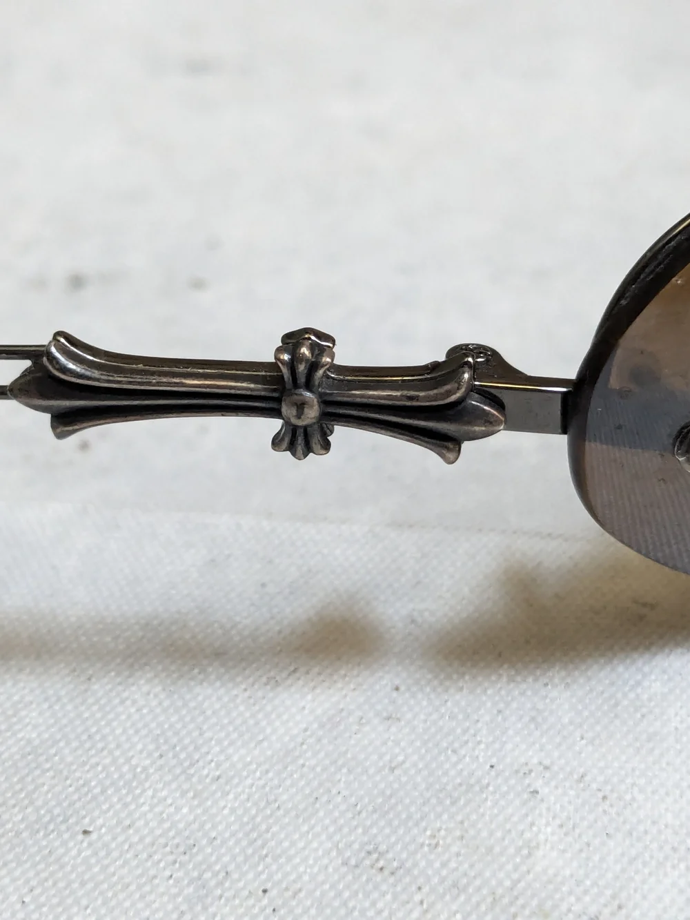 Chrome Hearts 'D.P.I' Sunglasses Brown Lenses Cross Sterling Silver Oval